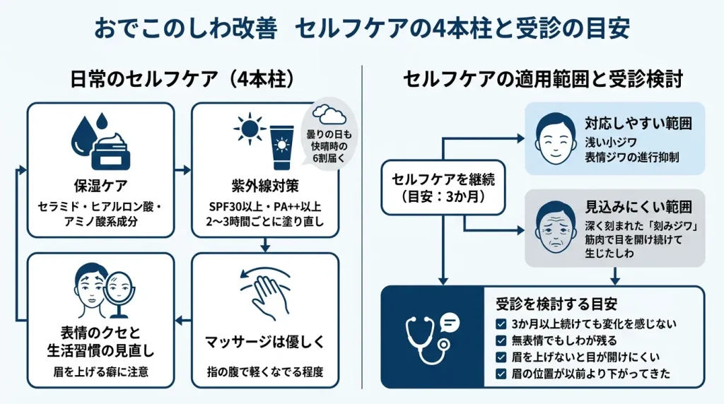 おでこのしわを消す・なくすことはできる？セルフケアでできる改善方法