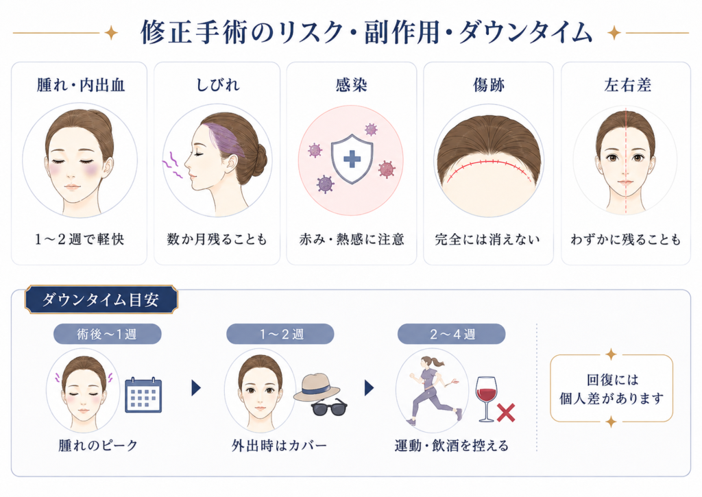 修正手術のリスク・副作用・ダウンタイム