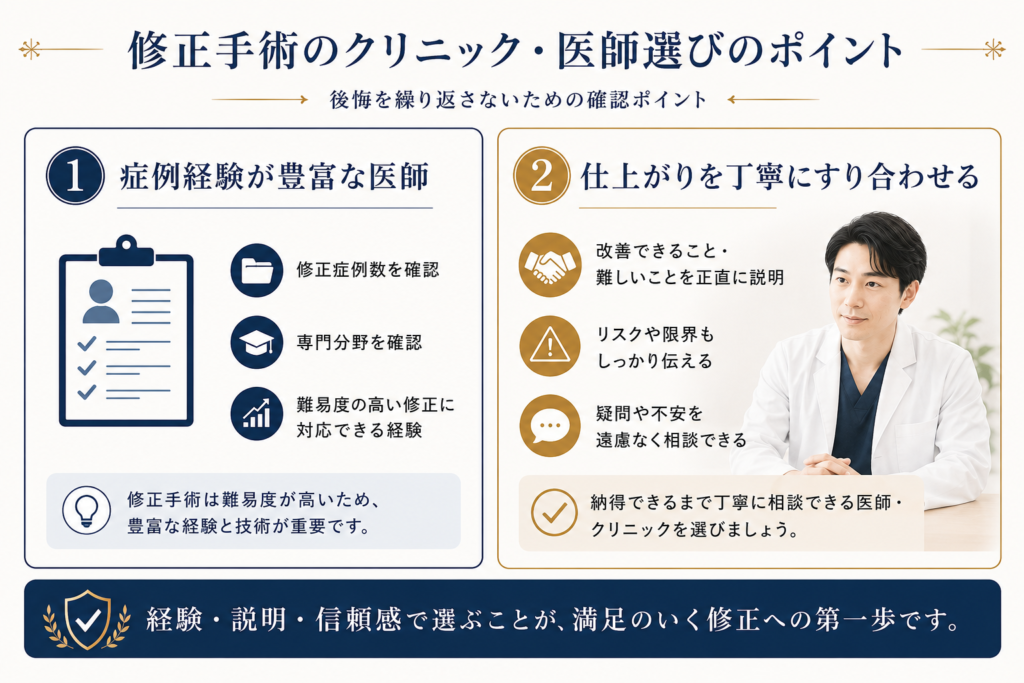 修正手術のクリニック・医師選びのポイント