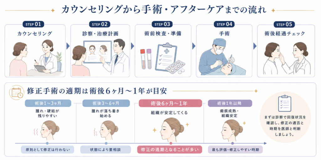 修正手術はいつから受けられる？時期の目安と流れ
