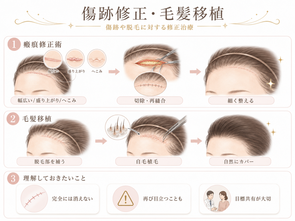 傷跡修正・毛髪移植