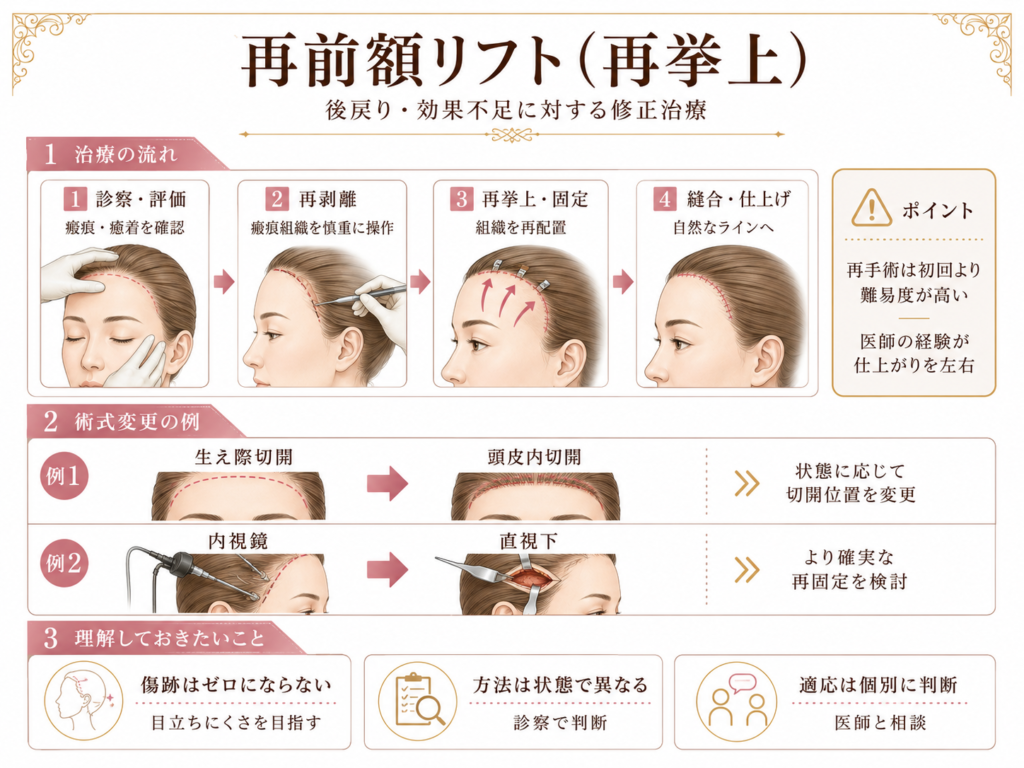 再前額リフト（再挙上）