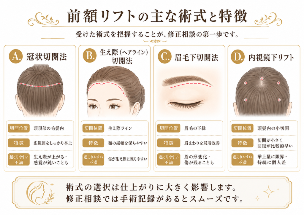 前額リフト（額リフト）とは？術式をおさらい