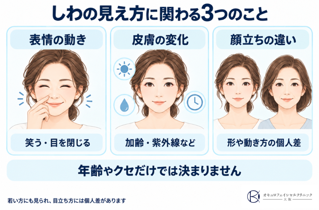 シワの見え方に関わる3つのこと